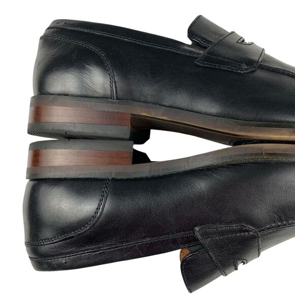 Florsheim Men's Sorrento Moc Toe Penny Loafers 8.5M Black Leather Slip On Shoes - Picture 8 of 13